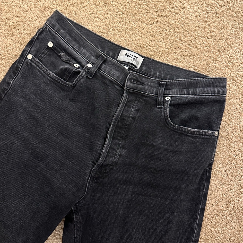 Agolde Riley High-Rise Cropped Straight-Leg Jeans